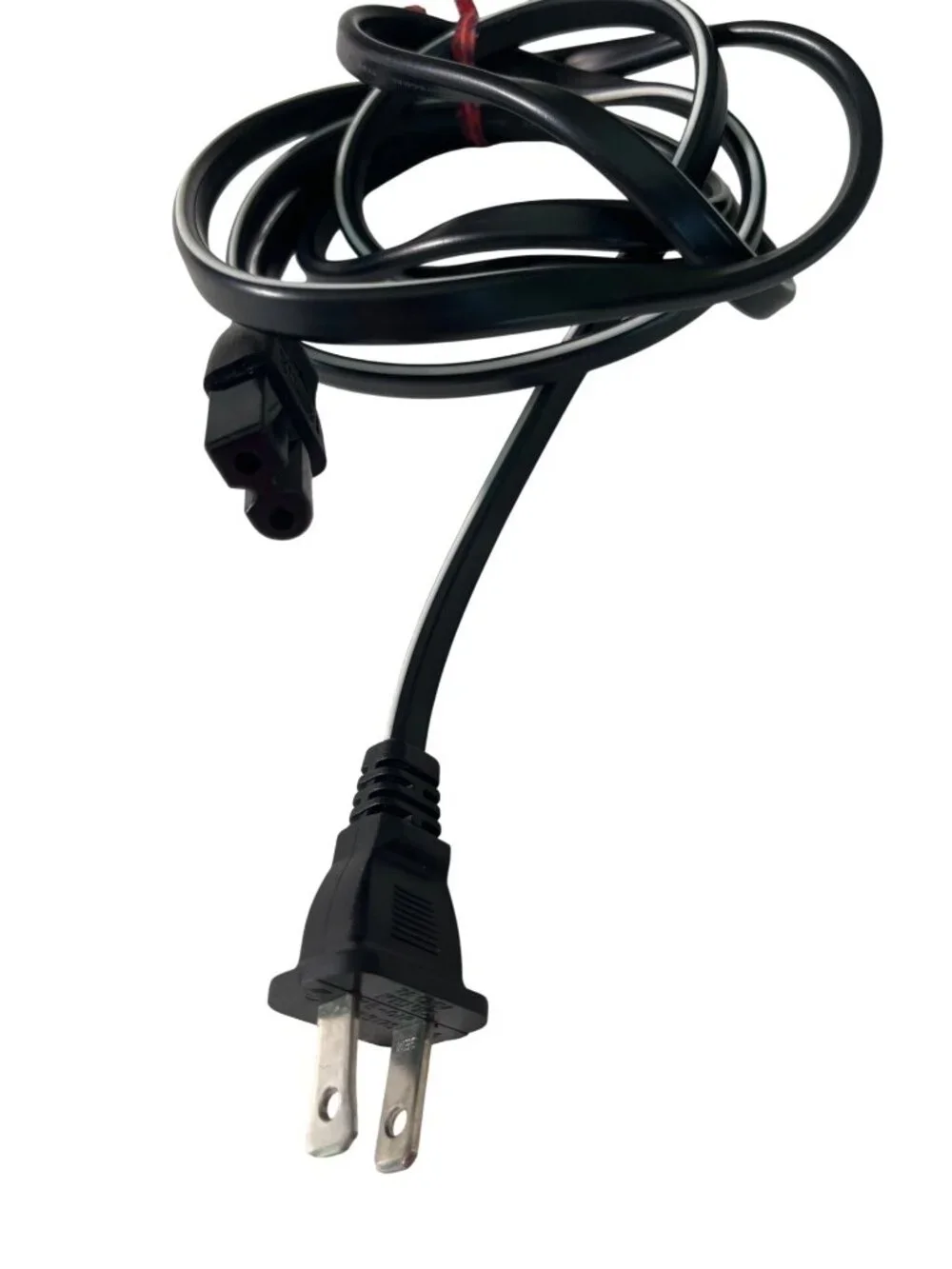 2-Prong Power Cord 7A 125V Black 60 Inches For Small Appliances Or Electronics
